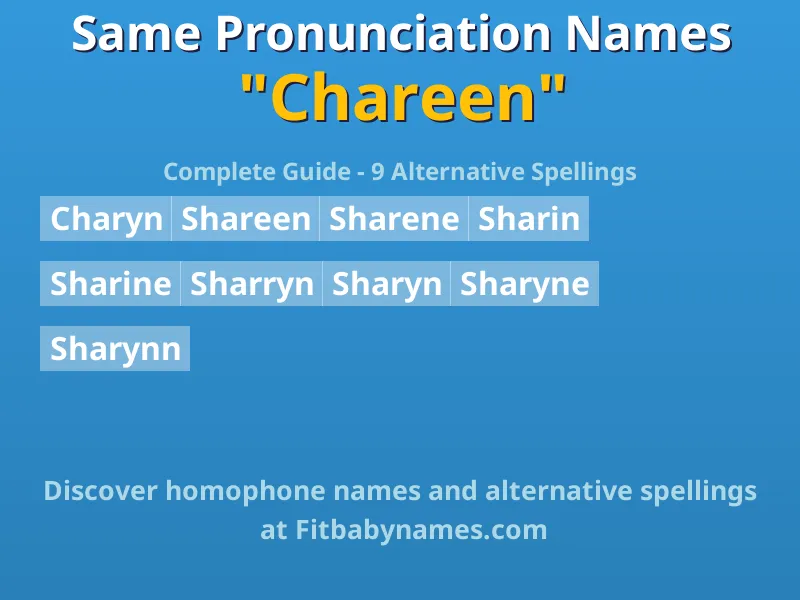 Infographic: Chareen same pronunciation names, similar names, and homophone names