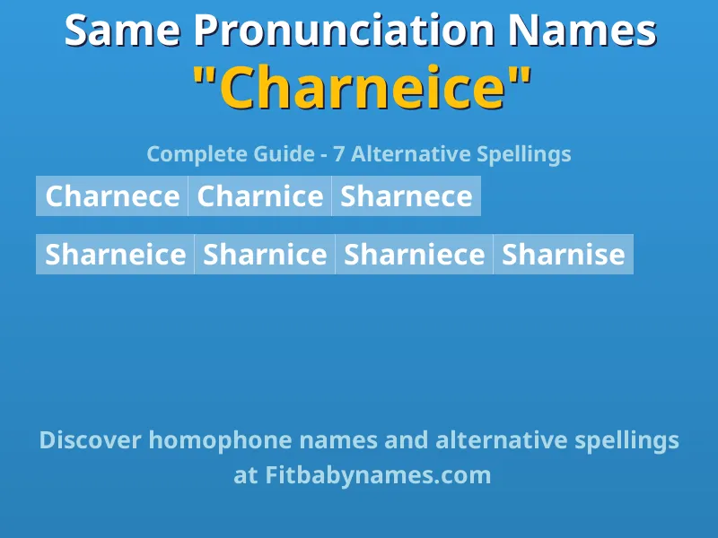 Infographic: Charneice same pronunciation names, similar names, and homophone names