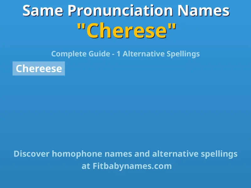 Infographic: Cherese same pronunciation names, similar names, and homophone names