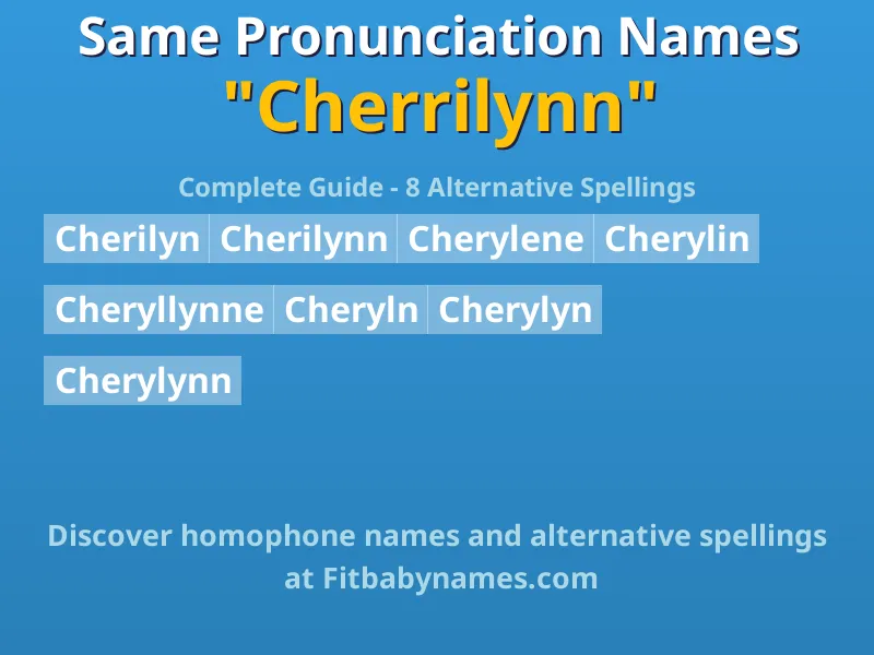 Infographic: Cherrilynn same pronunciation names, similar names, and homophone names