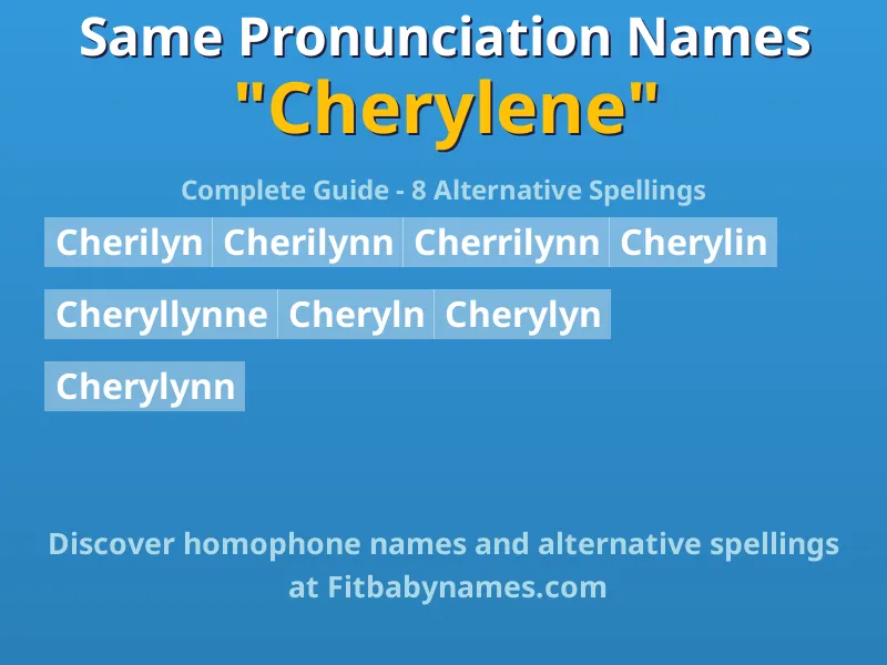 Infographic: Cherylene same pronunciation names, similar names, and homophone names