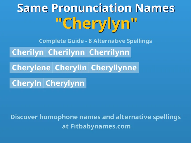 Infographic: Cherylyn same pronunciation names, similar names, and homophone names