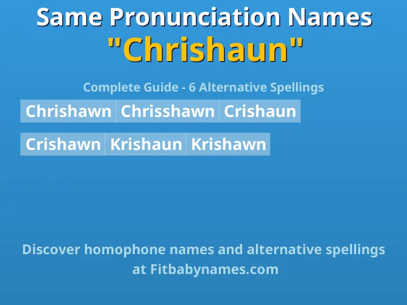 Infographic: Chrishaun same pronunciation names, similar names, and homophone names