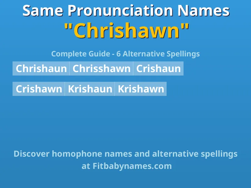 Infographic: Chrishawn same pronunciation names, similar names, and homophone names