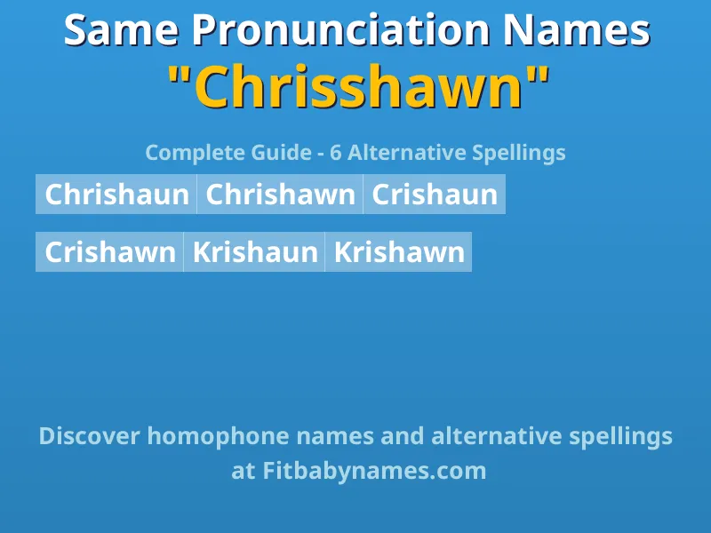 Infographic: Chrisshawn same pronunciation names, similar names, and homophone names
