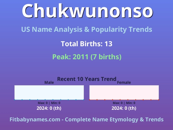 Infographic: Chukwunonso name meaning, origin, and popularity trends in the United States (US baby name analysis chart)