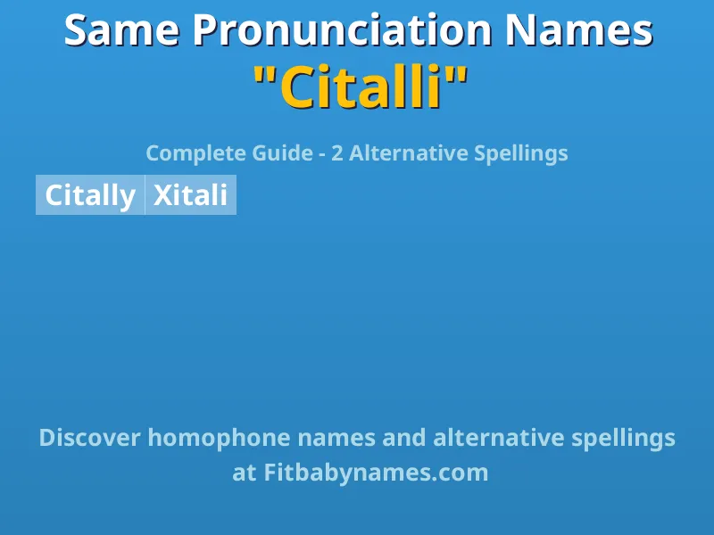 Infographic: Citalli same pronunciation names, similar names, and homophone names