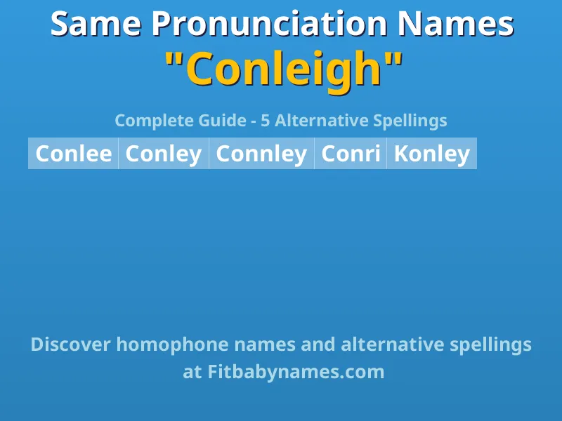 Infographic: Conleigh same pronunciation names, similar names, and homophone names