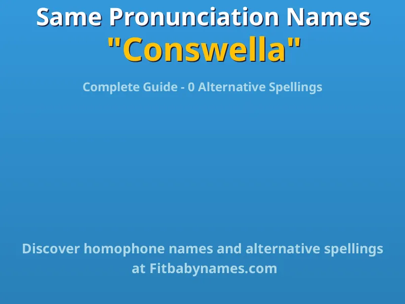 Infographic: Conswella same pronunciation names, similar names, and homophone names