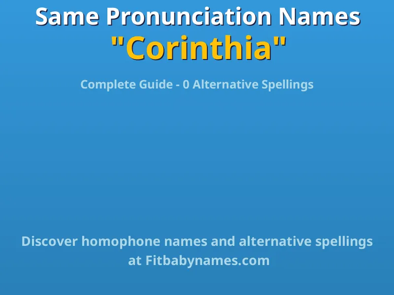 Infographic: Corinthia same pronunciation names, similar names, and homophone names