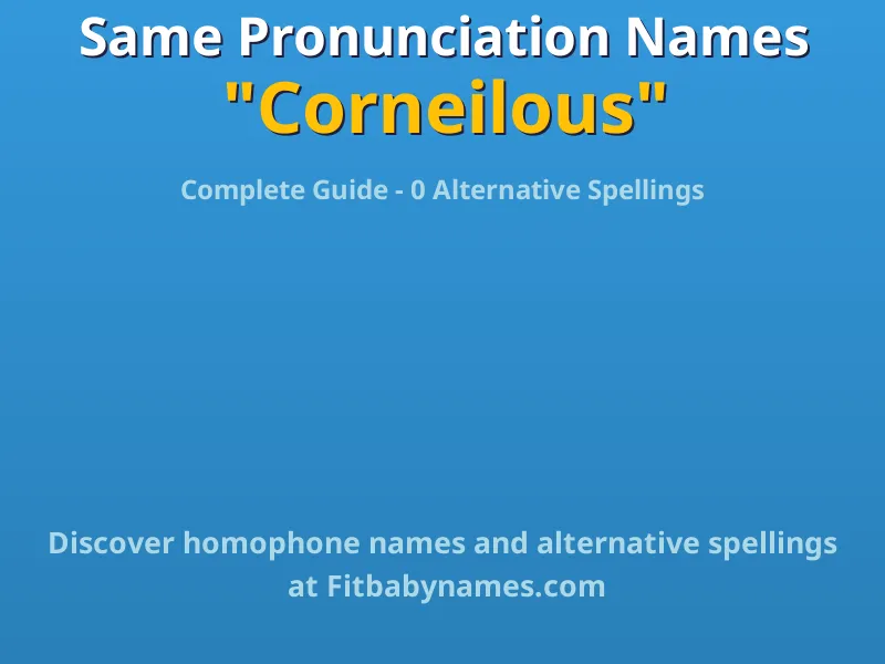 Infographic: Corneilous same pronunciation names, similar names, and homophone names