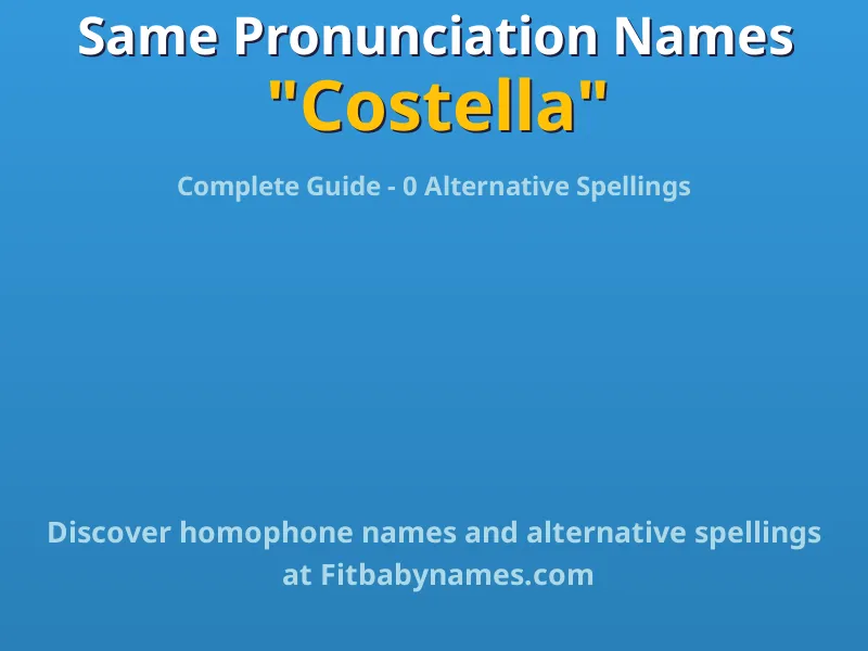 Infographic: Costella same pronunciation names, similar names, and homophone names