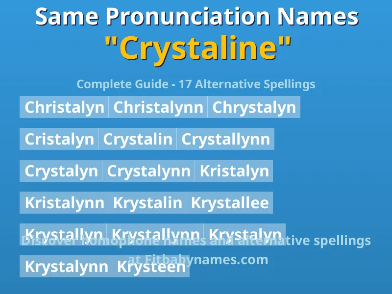 Infographic: Crystaline same pronunciation names, similar names, and homophone names