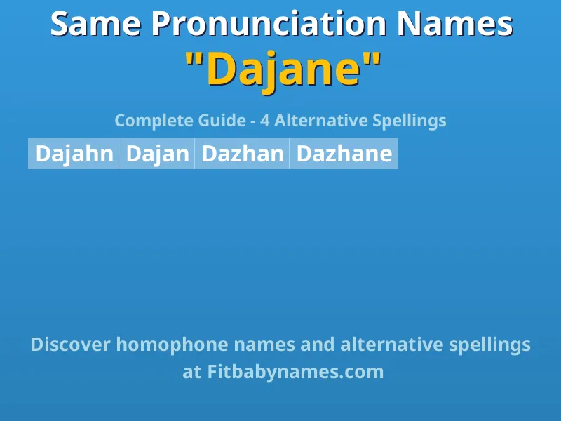 Infographic: Dajane same pronunciation names, similar names, and homophone names