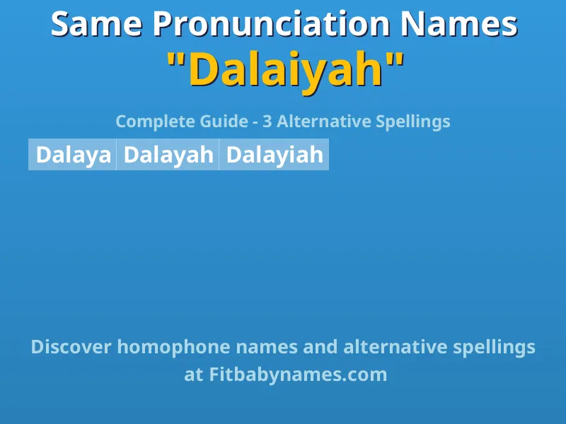 Infographic: Dalaiyah same pronunciation names, similar names, and homophone names