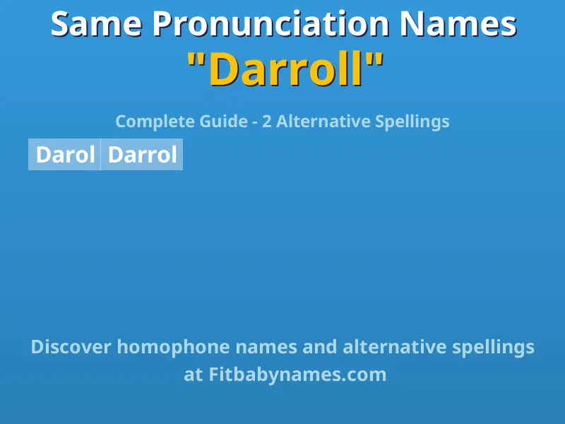 Infographic: Darroll same pronunciation names, similar names, and homophone names