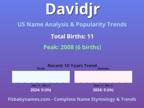Infographic: Davidjr name meaning, origin, and popularity trends in the United States (US baby name analysis chart)