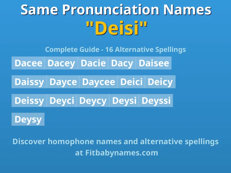 Infographic: Deisi same pronunciation names, similar names, and homophone names