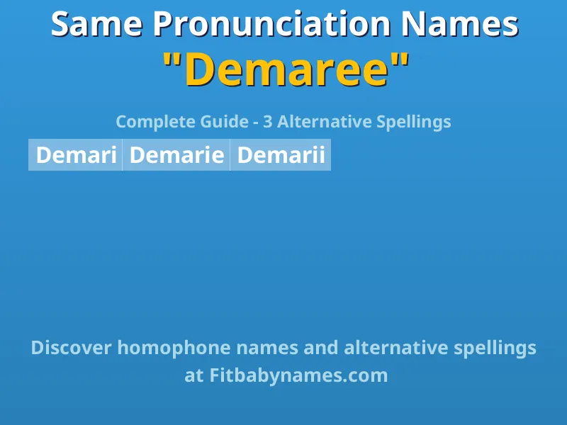 Infographic: Demaree same pronunciation names, similar names, and homophone names