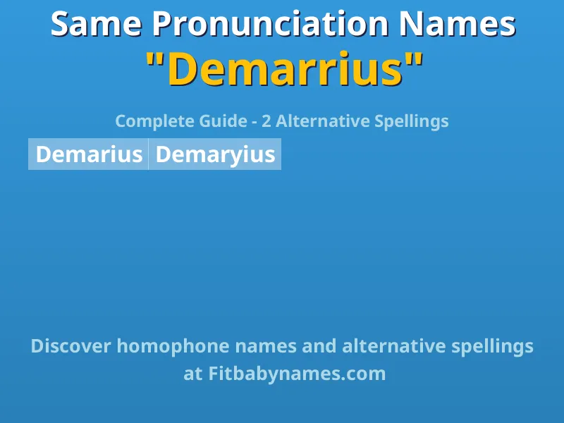 Infographic: Demarrius same pronunciation names, similar names, and homophone names