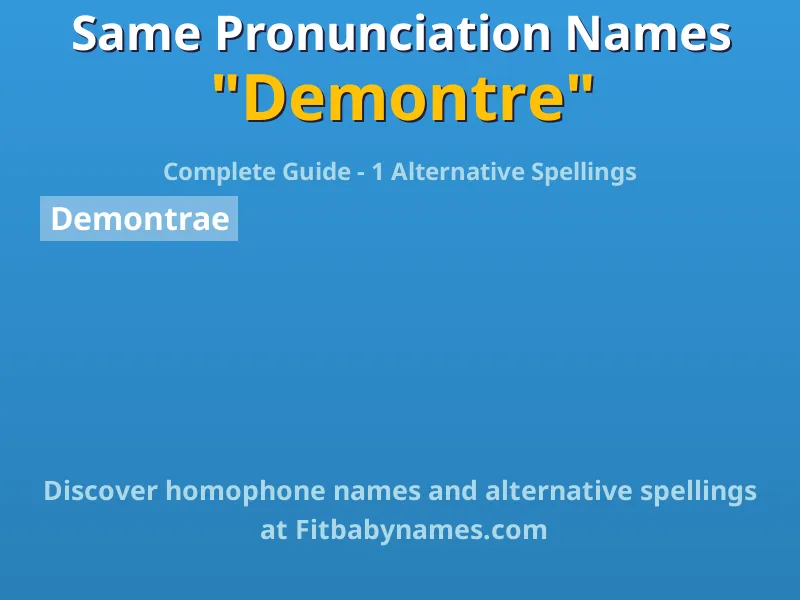 Infographic: Demontre same pronunciation names, similar names, and homophone names