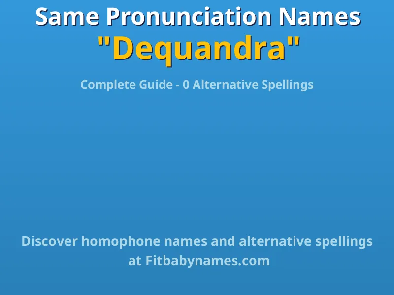 Infographic: Dequandra same pronunciation names, similar names, and homophone names
