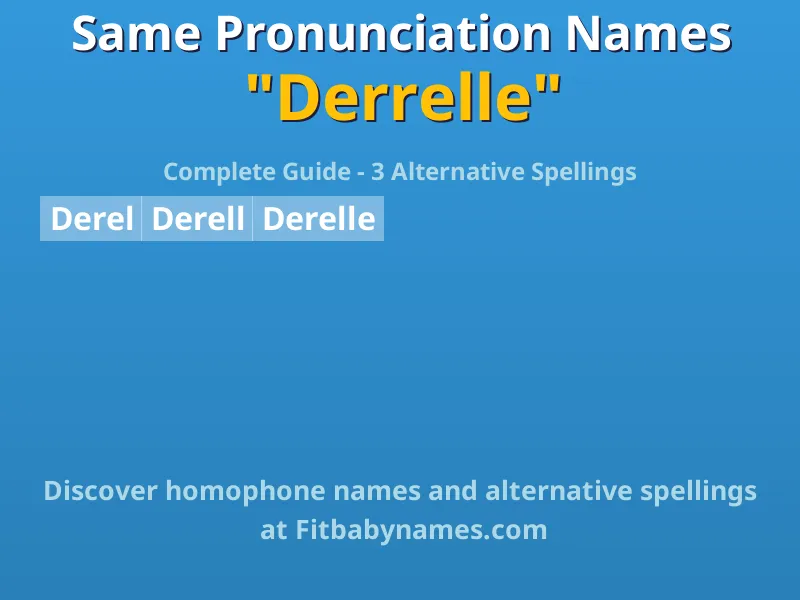 Infographic: Derrelle same pronunciation names, similar names, and homophone names