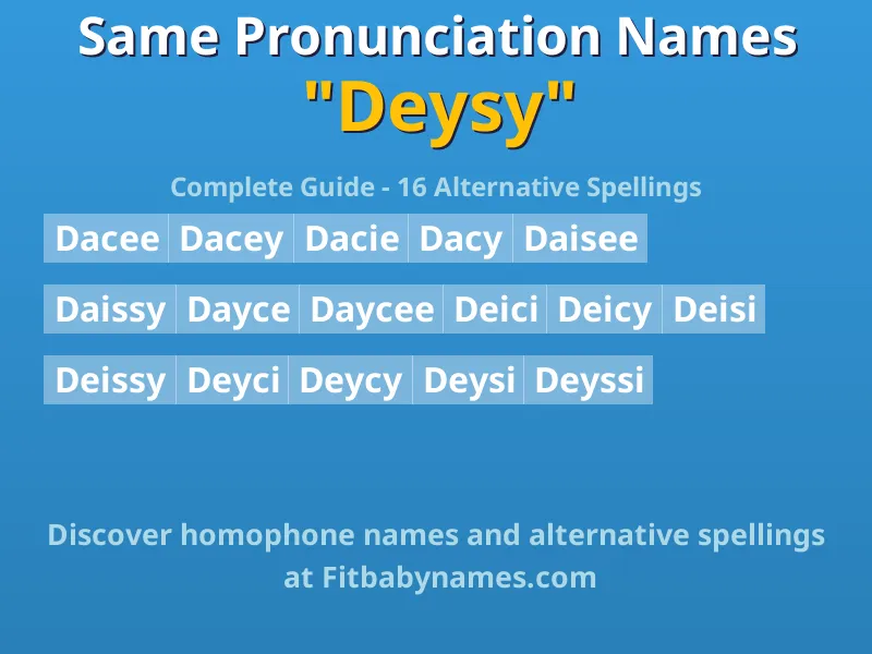 Infographic: Deysy same pronunciation names, similar names, and homophone names
