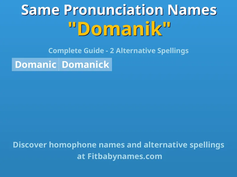 Infographic: Domanik same pronunciation names, similar names, and homophone names