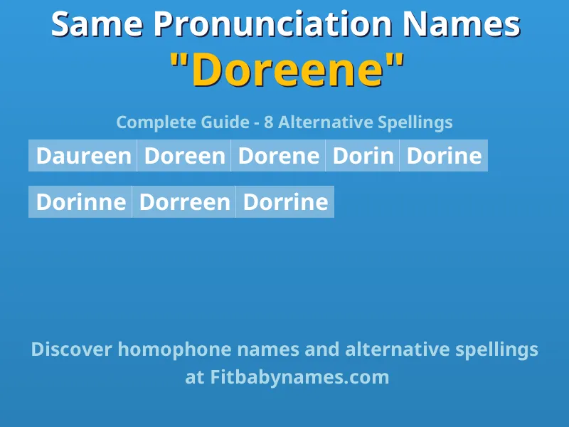 Infographic: Doreene same pronunciation names, similar names, and homophone names