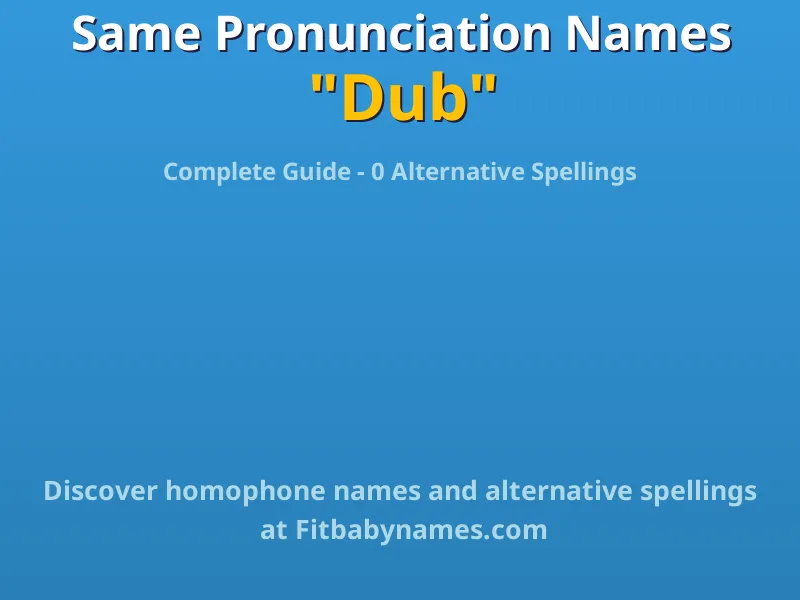 Infographic: Dub same pronunciation names, similar names, and homophone names