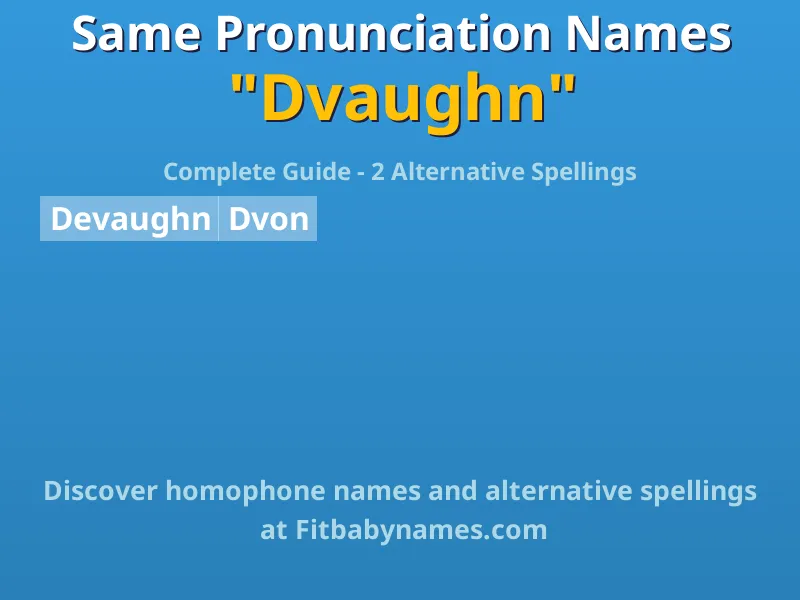 Infographic: Dvaughn same pronunciation names, similar names, and homophone names