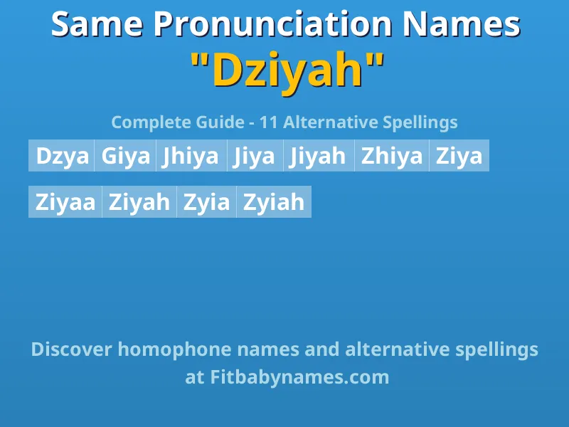 Infographic: Dziyah same pronunciation names, similar names, and homophone names