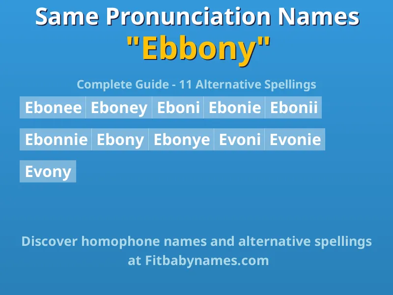 Infographic: Ebbony same pronunciation names, similar names, and homophone names