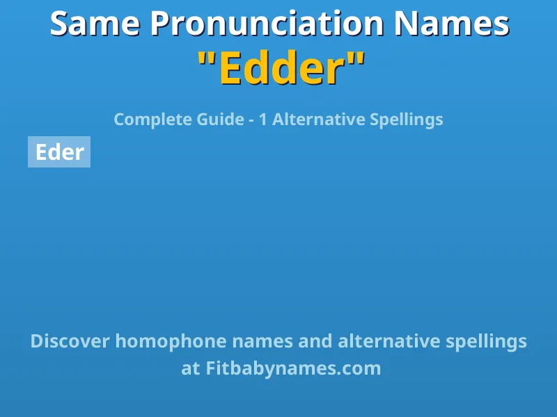Infographic: Edder same pronunciation names, similar names, and homophone names