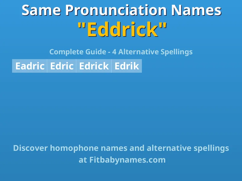Infographic: Eddrick same pronunciation names, similar names, and homophone names