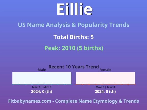 Infographic: Eillie name meaning, origin, and popularity trends in the United States (US baby name analysis chart)