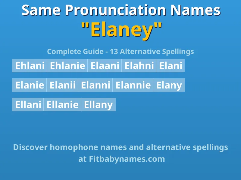 Infographic: Elaney same pronunciation names, similar names, and homophone names