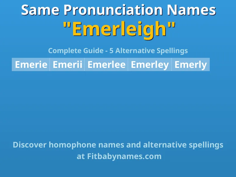 Infographic: Emerleigh same pronunciation names, similar names, and homophone names