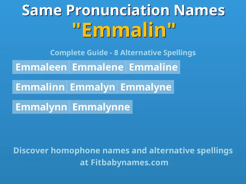 Infographic: Emmalin same pronunciation names, similar names, and homophone names