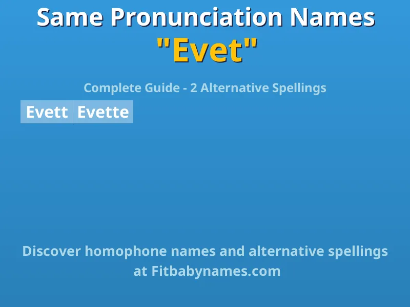 Infographic: Evet same pronunciation names, similar names, and homophone names