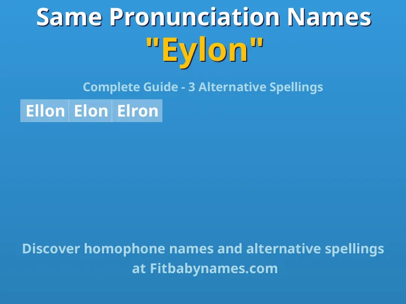 Infographic: Eylon same pronunciation names, similar names, and homophone names