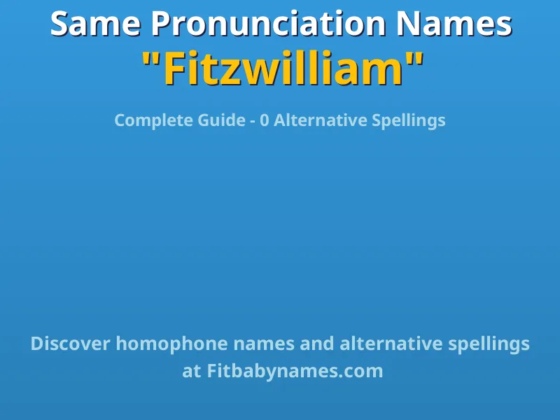 Infographic: Fitzwilliam same pronunciation names, similar names, and homophone names