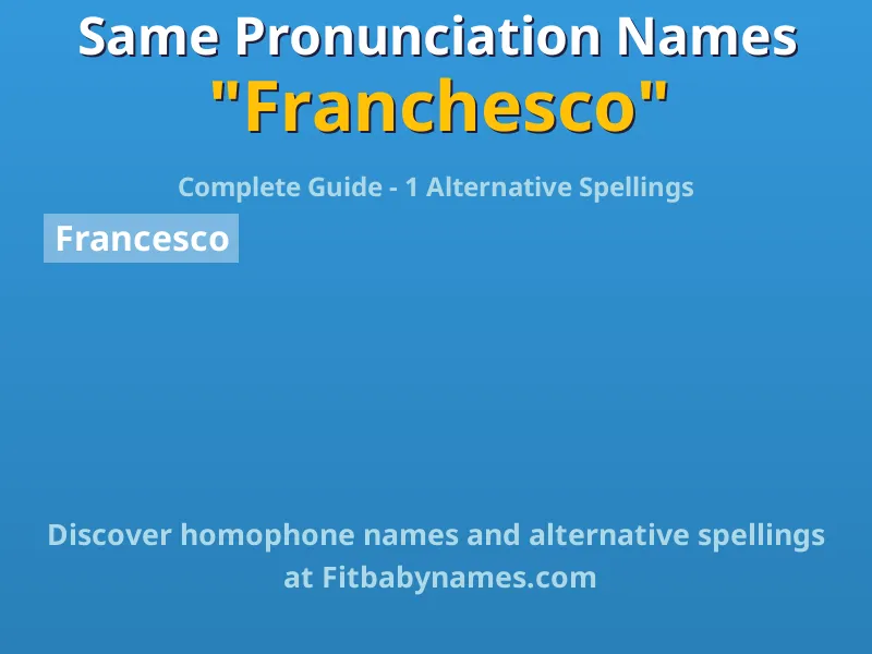 Infographic: Franchesco same pronunciation names, similar names, and homophone names