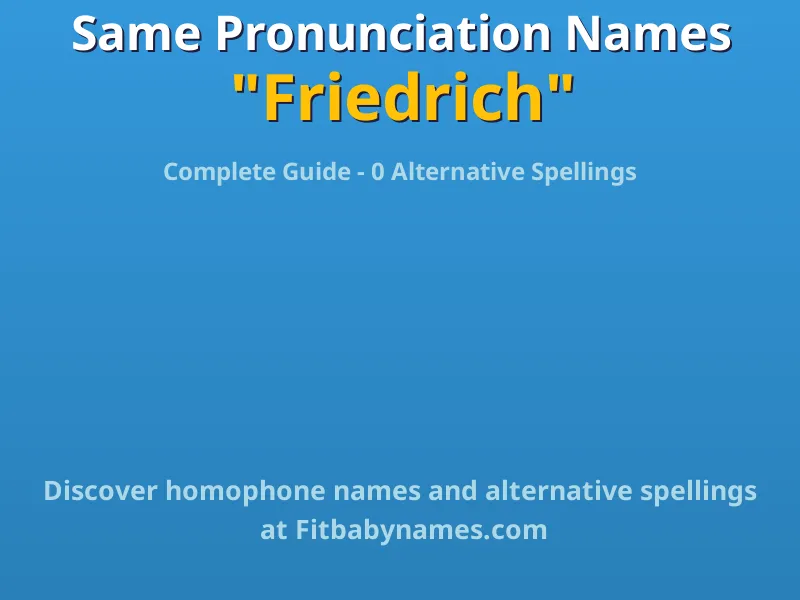Infographic: Friedrich same pronunciation names, similar names, and homophone names
