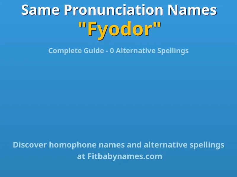 Infographic: Fyodor same pronunciation names, similar names, and homophone names