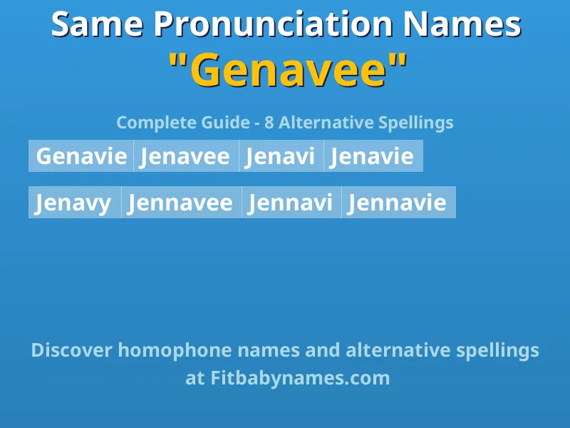 Infographic: Genavee same pronunciation names, similar names, and homophone names