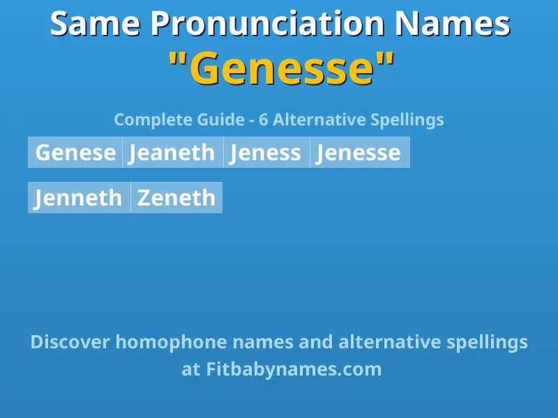 Infographic: Genesse same pronunciation names, similar names, and homophone names