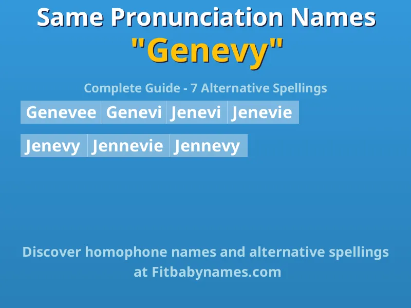 Infographic: Genevy same pronunciation names, similar names, and homophone names