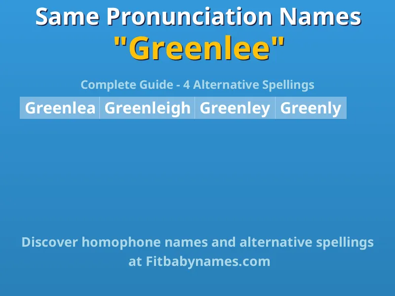 Infographic: Greenlee same pronunciation names, similar names, and homophone names